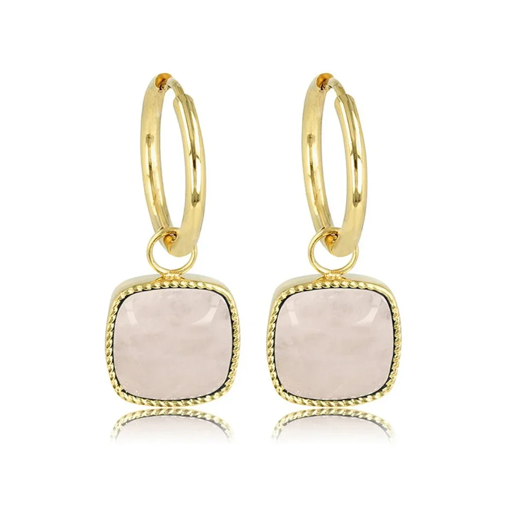 My Bendel - Earring Rose Quartz 38mm