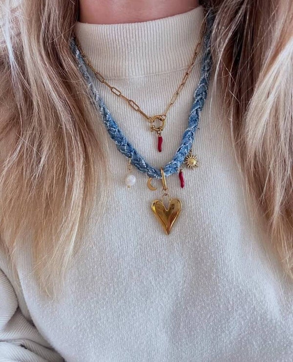 Bandana ketting Denim