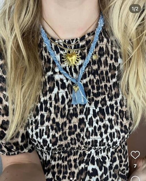 Bandana ketting lichte denim