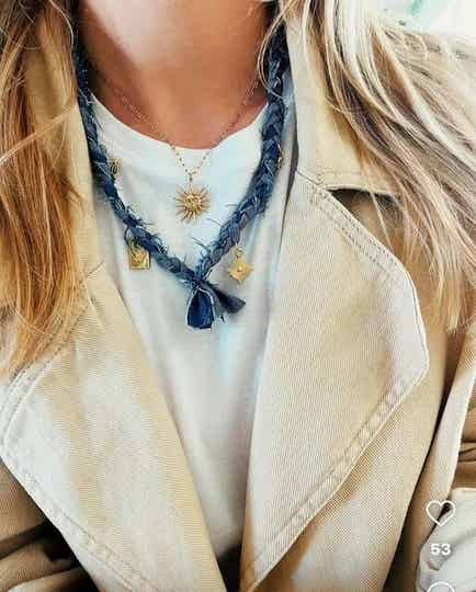 Bandana ketting denim