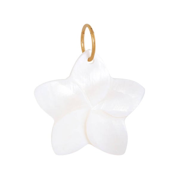 Label Kiki - Charm white flower gold
