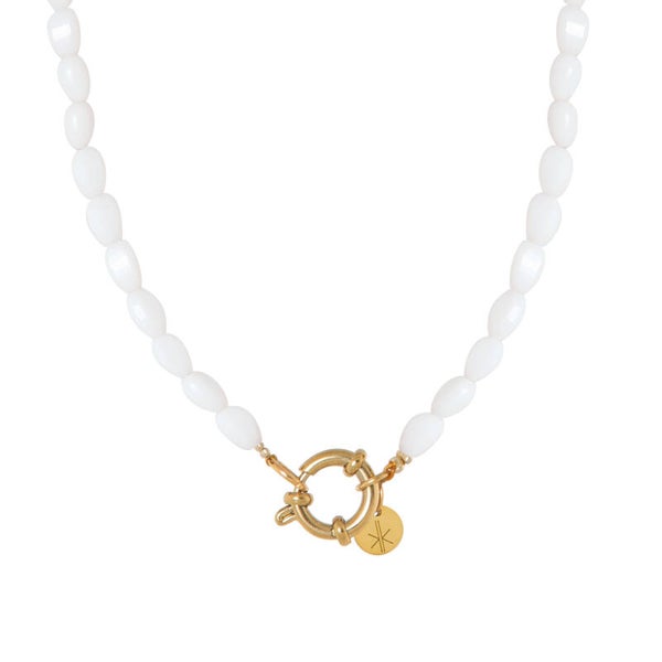 Label Kiki - White glow necklace gold