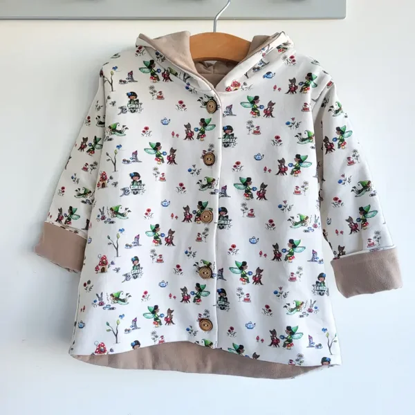 HOGWARTS organic hooded light jacket - NEUTRAL/CREAM - "Fairies Tea Party"