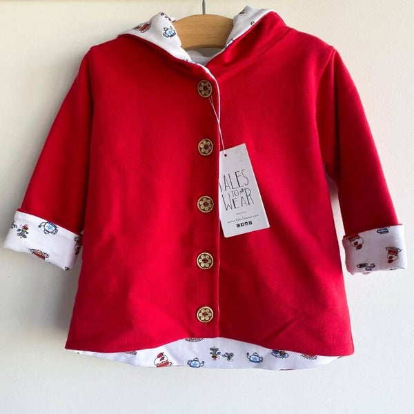 HOGWARTS organic hooded light jacket - RED (Magical Tea Time)