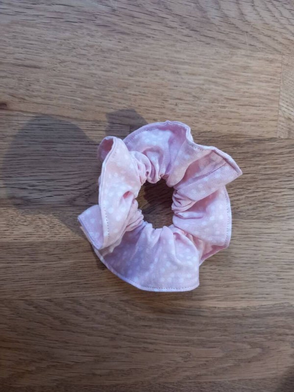 Chouchou rose pale à pois
