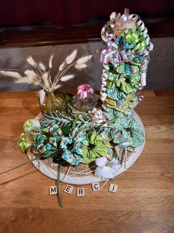 Lot de 5 chouchous camaïeu de verts