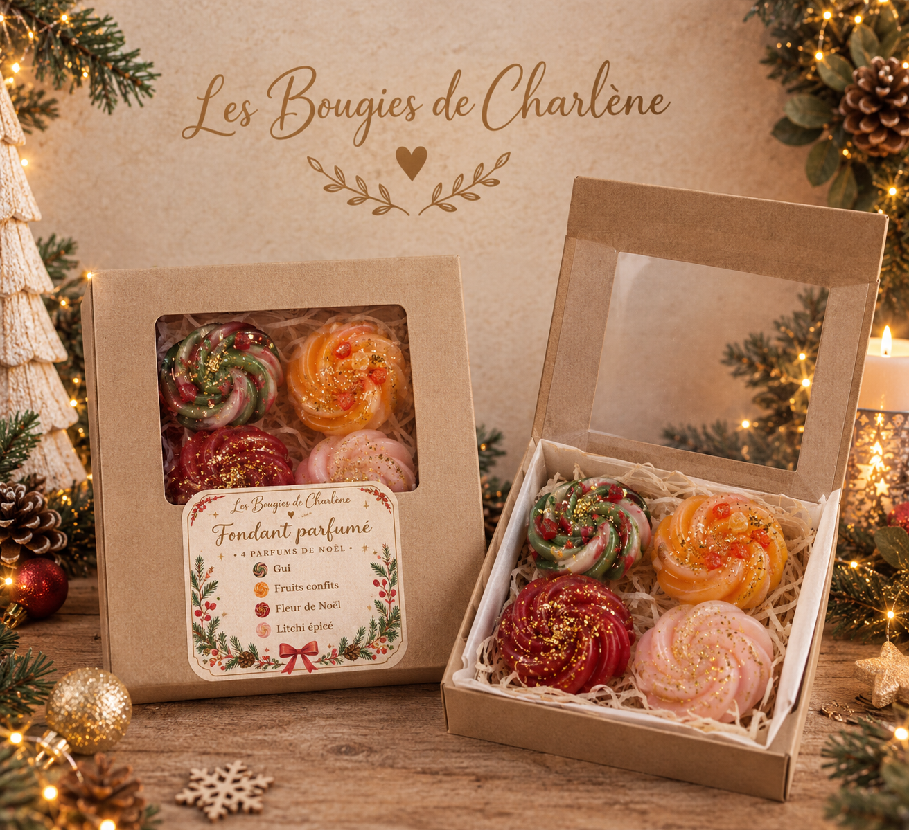 Coffret fondants parfumés de Noël