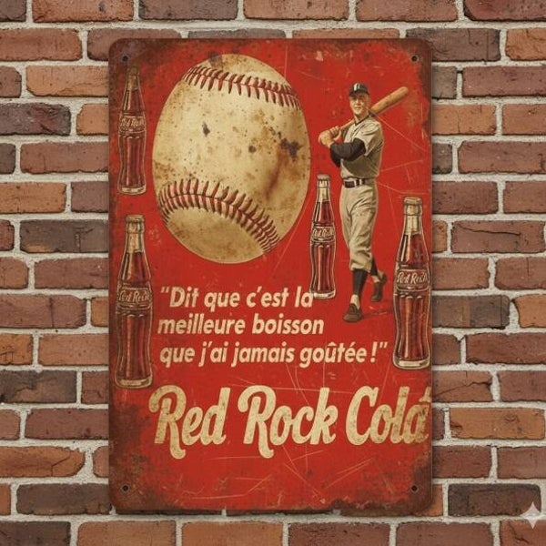 ​Red Rock Cola Honkbal Retro Metalen Bord