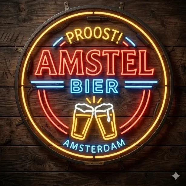 Amstel Bier LED Neon Sign - Proost! Amsterdam - USB Wanddecoratie