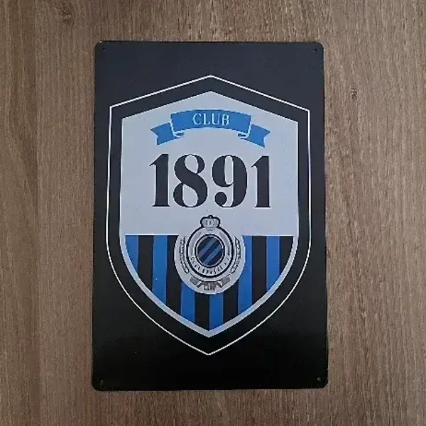 Club Brugge 1891 Vintage Metalen Wandbord - 20x30 cm