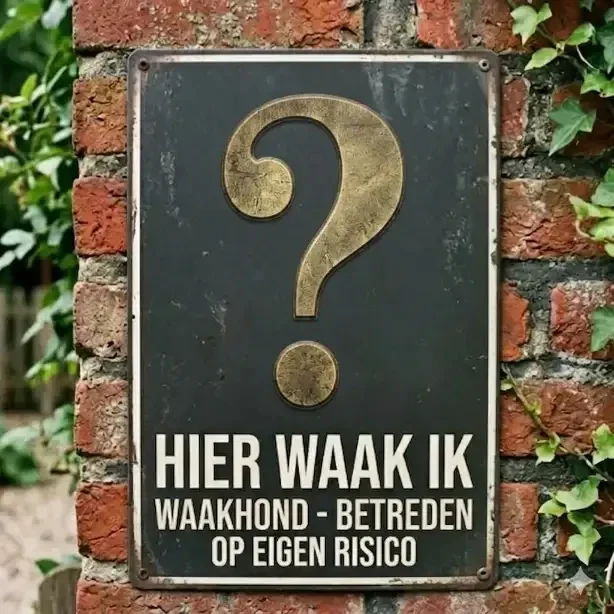 Metalen Waakbord met Eigen Foto - Hier Waak Ik