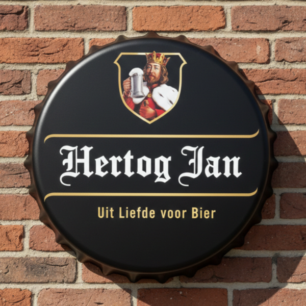 Hertog Jan Wandbord Metaal - Kroonkurk Design - Diverse Maten