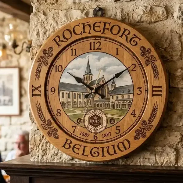 Houten Wandklok Rochefort Trappist - 30cm - Massief Eiken