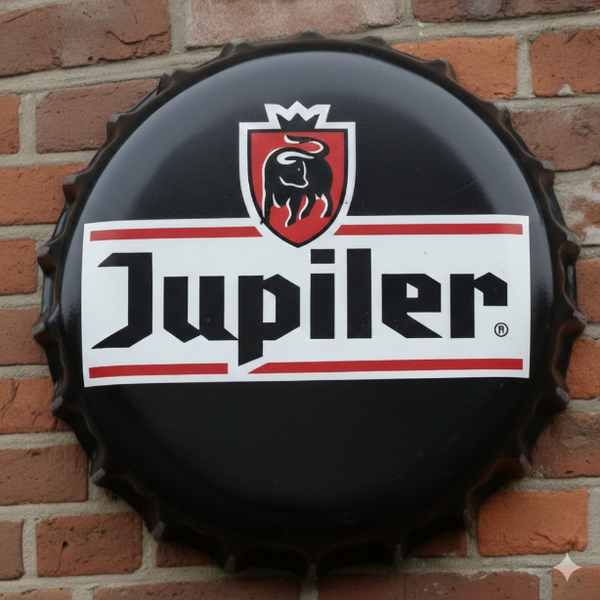 Jupiler Metalen Wandbord Kroonkurk - Ø 43 cm