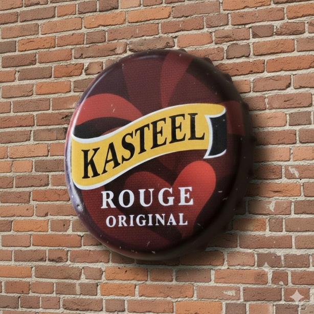 Kasteel Rouge Metalen Kroonkurk Bord - 43 cm - Wanddecoratie