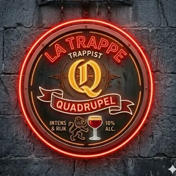 La Trappe Quadrupel Neon LED Bord - Trappist Bier Verlichting