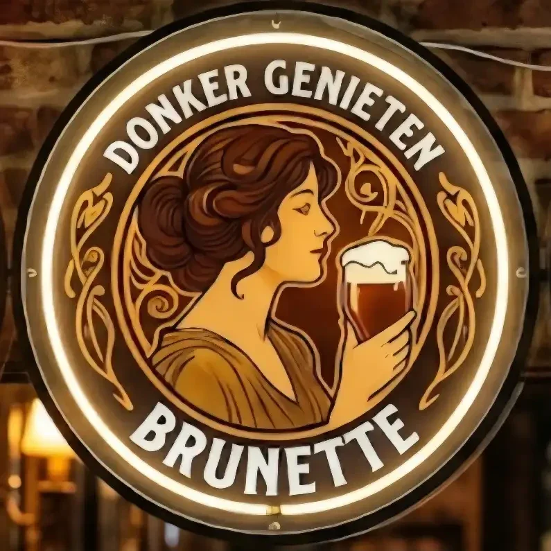 Productnaam (SEO) ​LED Neon Bord - Donker Genieten Brunette - Bier Wanddecoratie