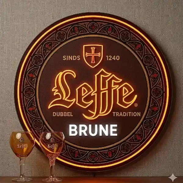 Leffe Brune Neon Look LED Bord - Rond - Diverse Maten