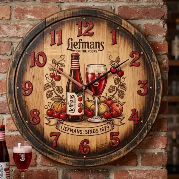 Liefmans On the Rocks Wandklok - Hout - 30cm