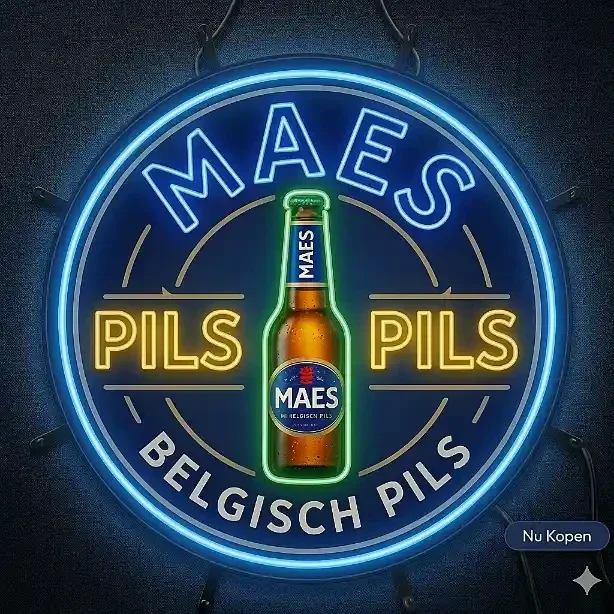 Maes Pils Neon-look LED Bord - Belgisch Bier Wanddecoratie - USB