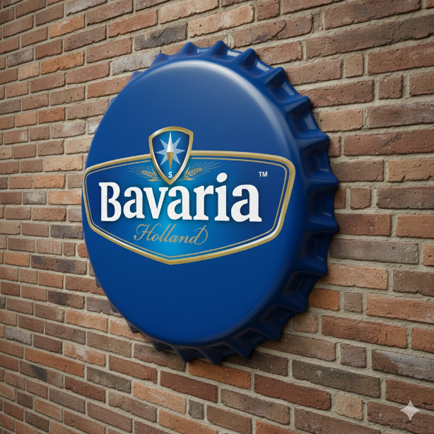 Bavaria Wandbord Metaal - Kroonkurk XL - 43cm