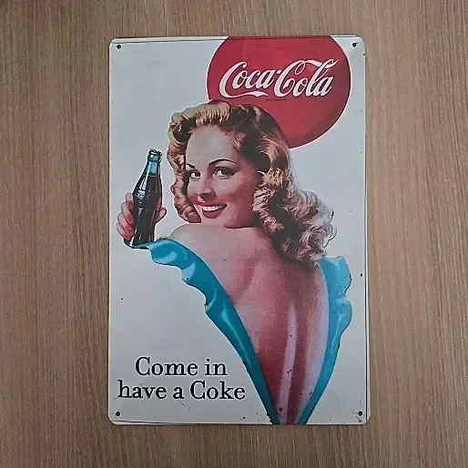 Vintage Metalen Bord Coca-Cola - Retro Wanddecoratie - 20x30 cm