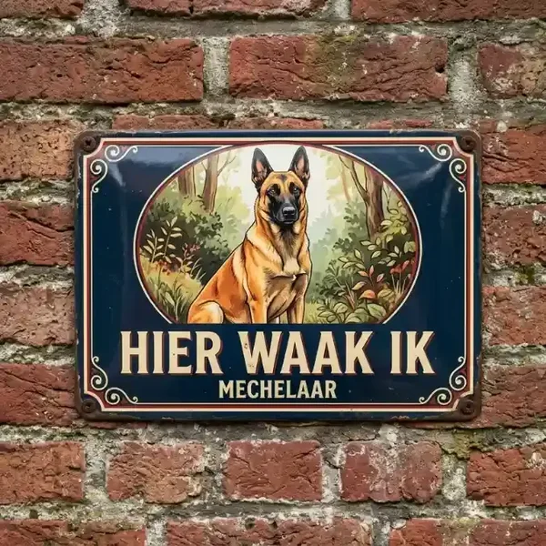 Waakbord Mechelse Herder kopen? Metaalbord 20x30 & 30x40 cm