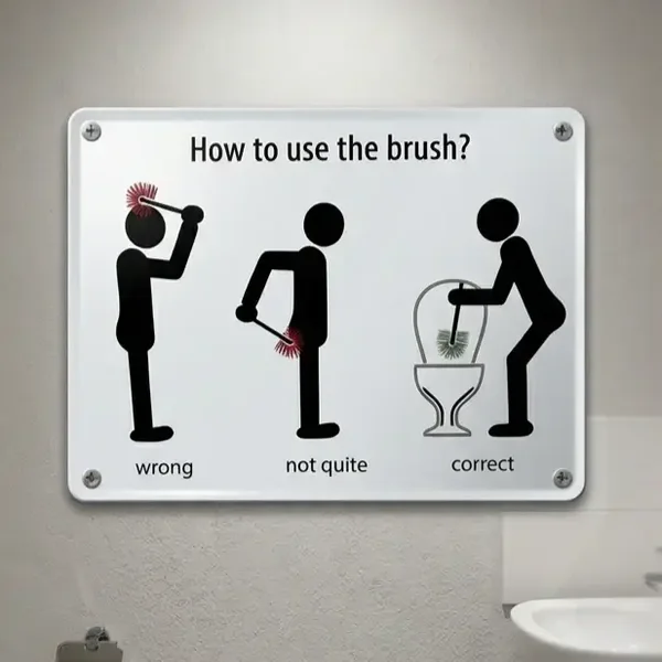 Metalen Bord Toiletborstel Instructies – Grappige Toilet Decoratie