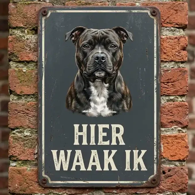 Metalen Waakbord Hier Waak ik - 20x30 / 30x40 cm