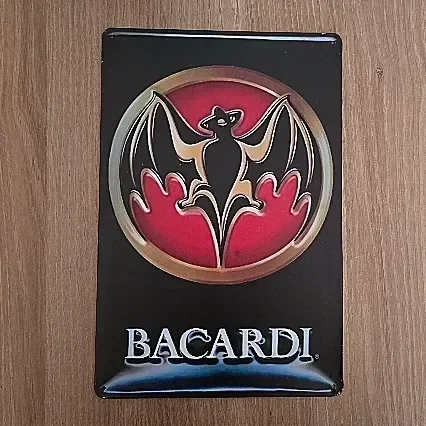 Bacardi Vintage Metalen Wandbord - 20x30 cm - Bar Decoratie