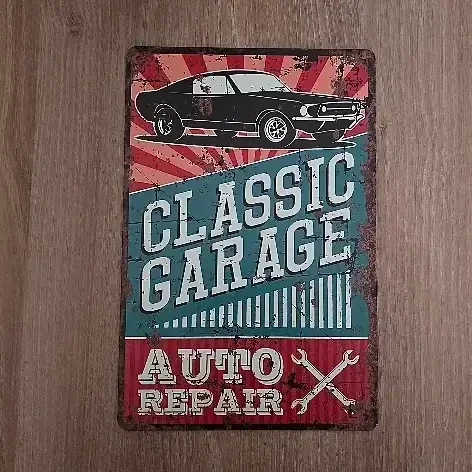 Vintage Wandbord Classic Garage Auto Repair - 20x30 cm