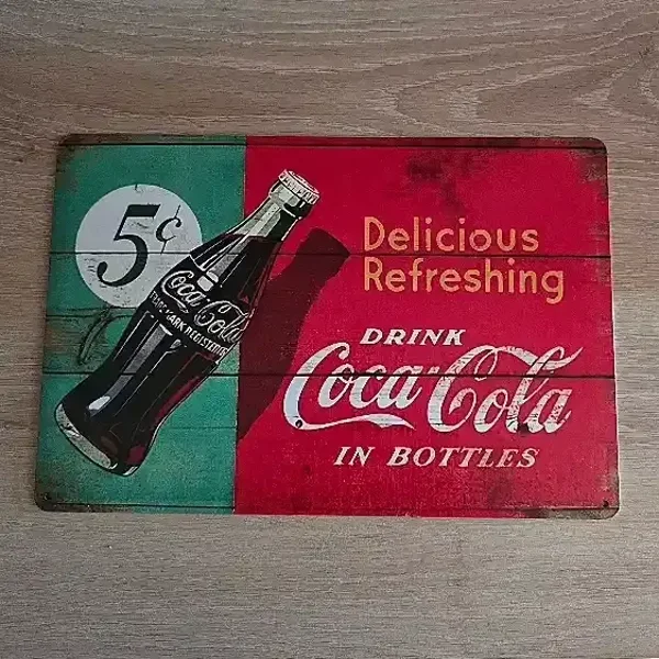 Vintage Coca-Cola Wandbord - Retro Reclamebord - 20x30 cm