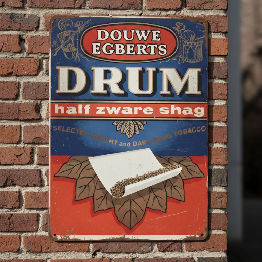 Metalen Wandbord Drum Half Zware Shag - Vintage Reclamebord