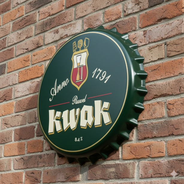 Metalen Wandbord Pauwel Kwak Kroonkurk - 43cm