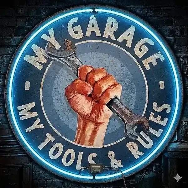 Neon-stijl Wandbord - My Garage My Rules - Incl. USB & Kabel