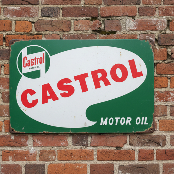 Retro Metaalbord Castrol Motor Oil - Vintage Wandbord