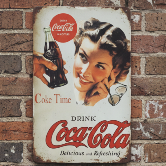Metalen Wandbord Coca-Cola Retro - Vintage Reclamebord