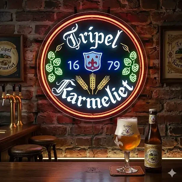 Tripel Karmeliet LED Neon Wandbord - Verlicht Bierbord - 22 t/m 62 cm