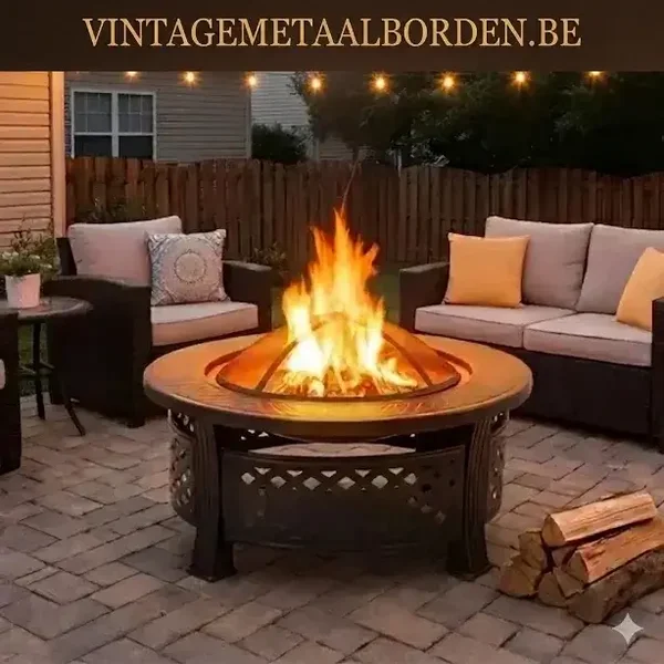 Luxe Vuurkorf BBQ Vuurtafel - 81cm - Inclusief Vonkenscherm