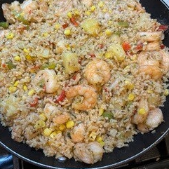 Pineapple Garlic Shrimp Bowl