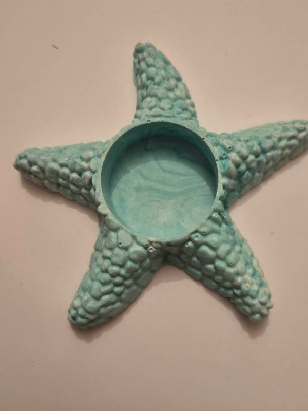Bougeoir étoile de mer en jesmonite