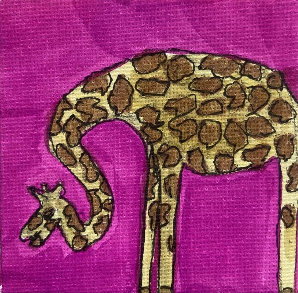 “Giraffe” canvas drawing