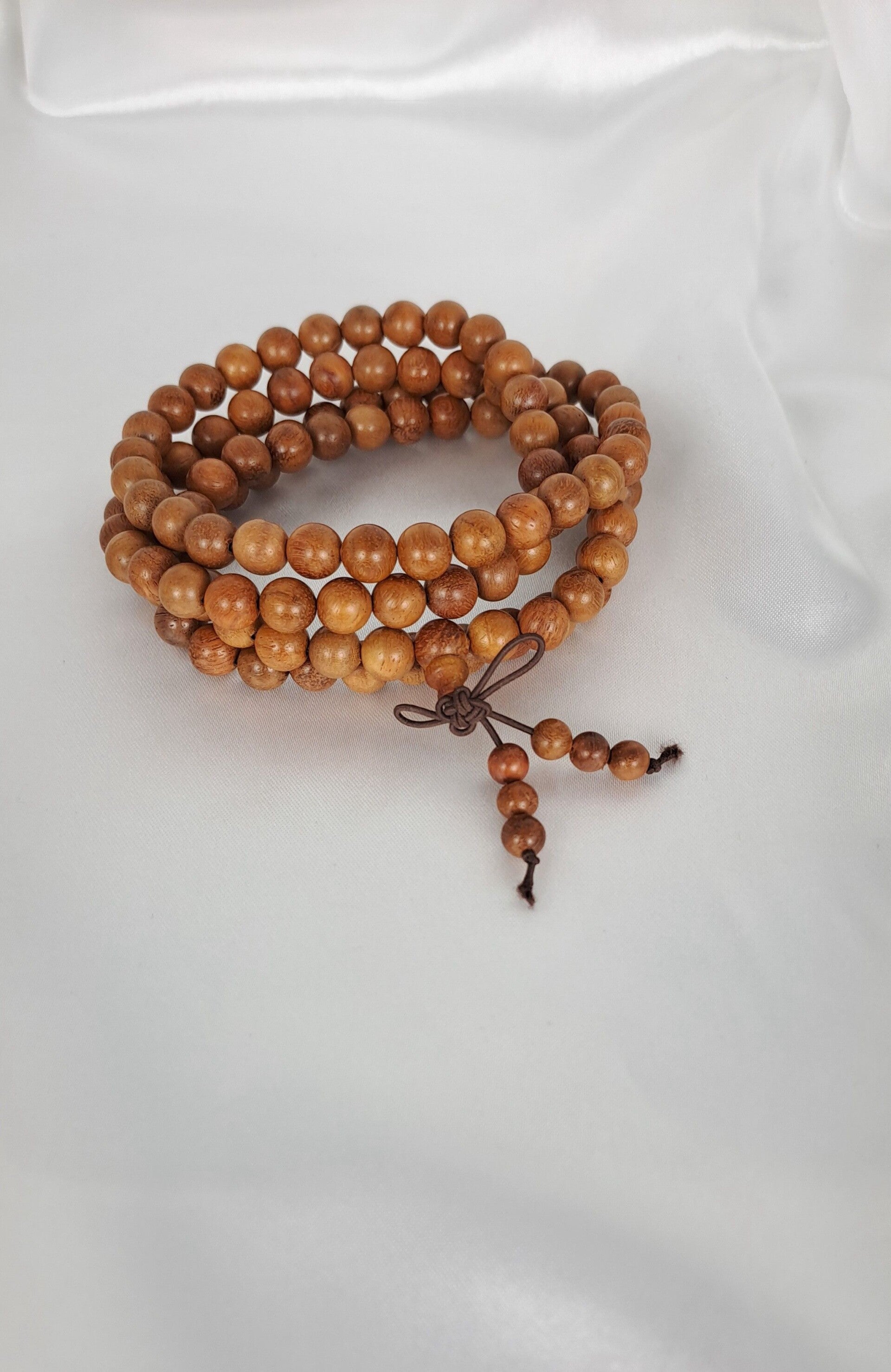 Mala tibétain en bois clair 108 perles