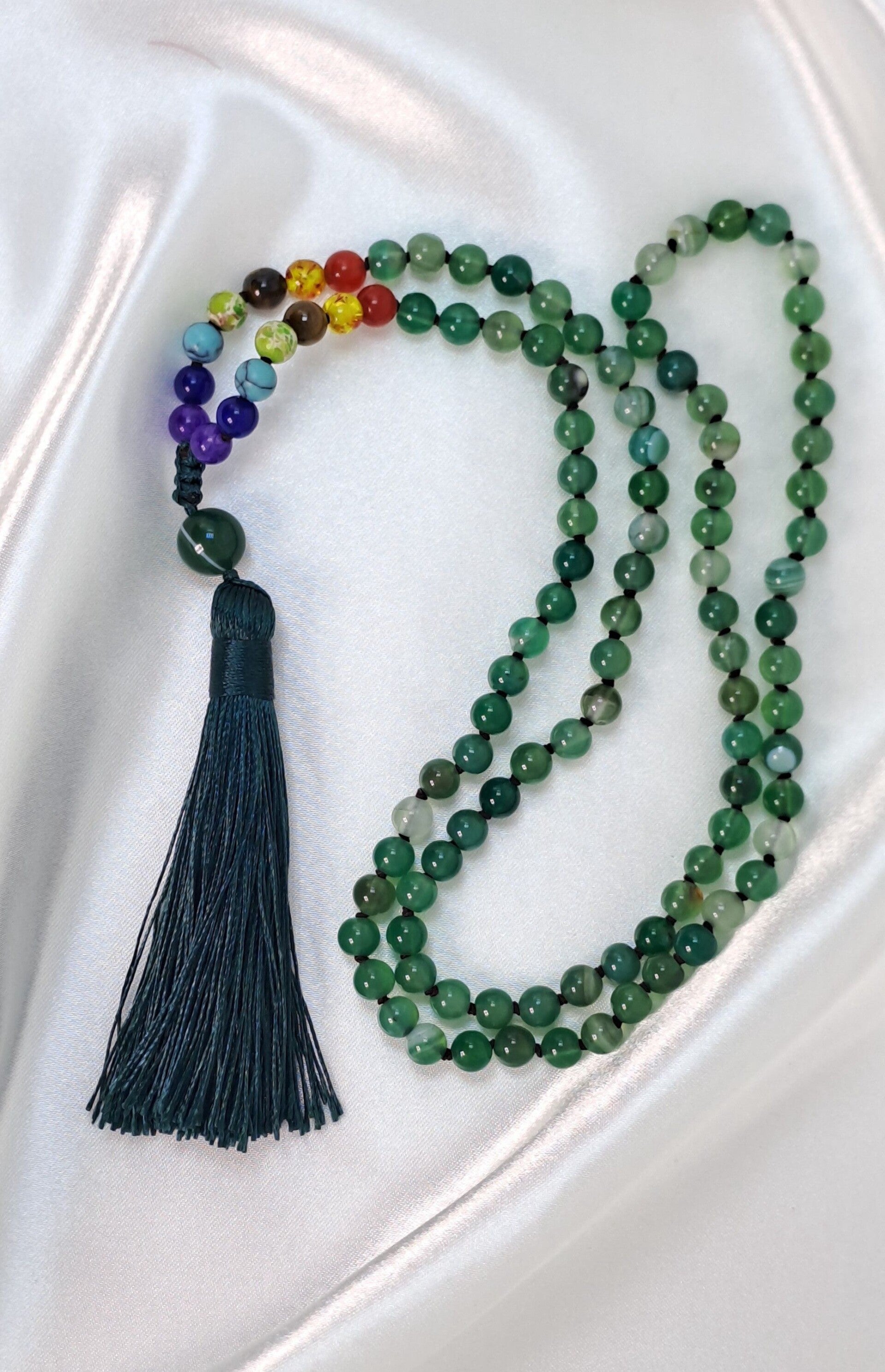 Mala 7 Chakras et Aventurine verte