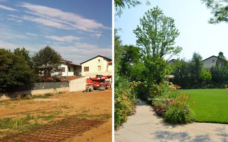 antes e depois jardineiro paisagista Seixal