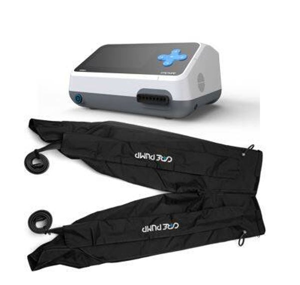 CarePump Expert8 professioneel lymfedrainage apparaat met skibroek manchet en noodstop