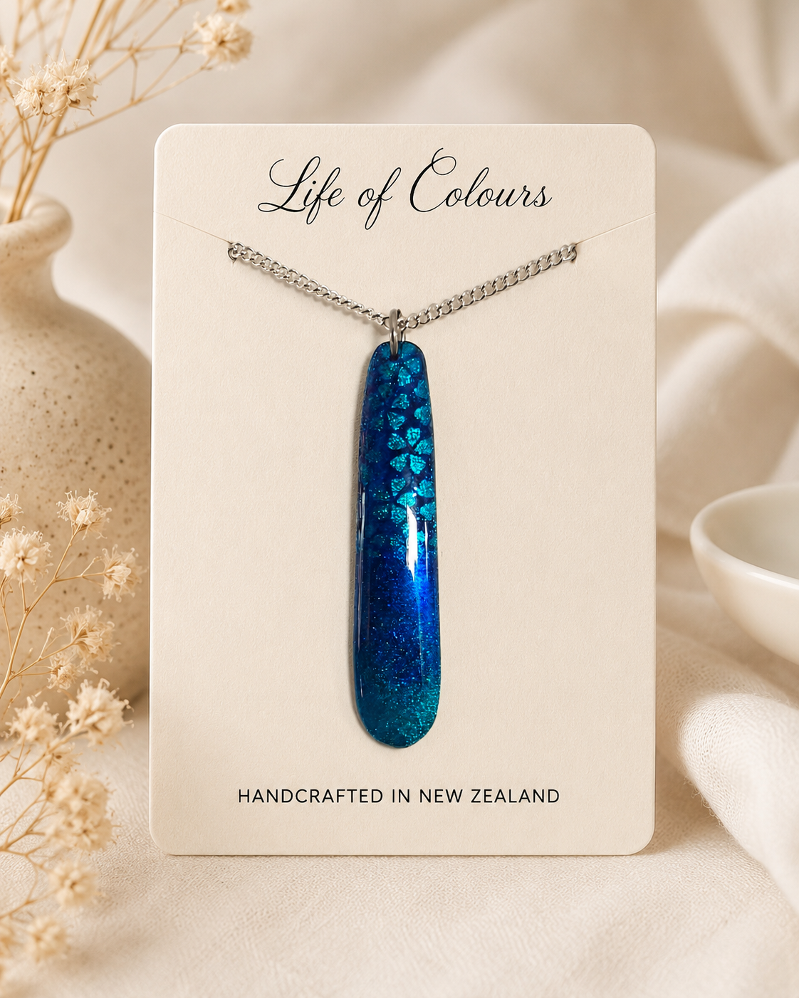 Ocean Blossom Shimmer 925 Silver - Reversible