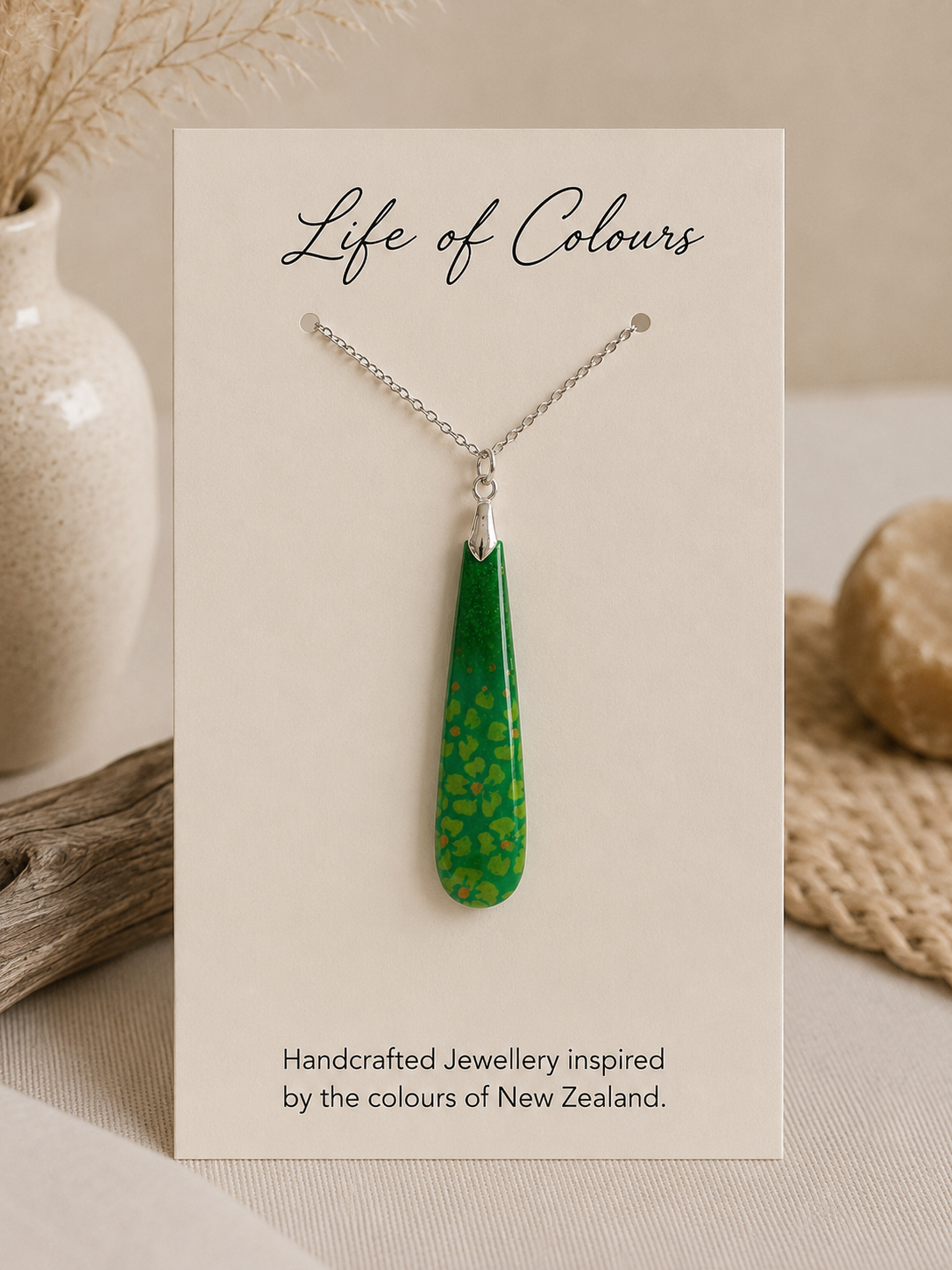 Emerald Wildflower Reversible Necklace