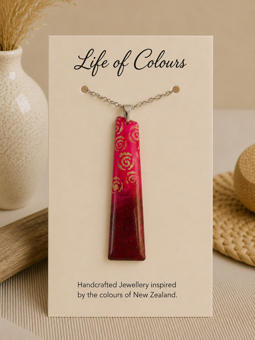 Cherry Rose Reversible Necklace