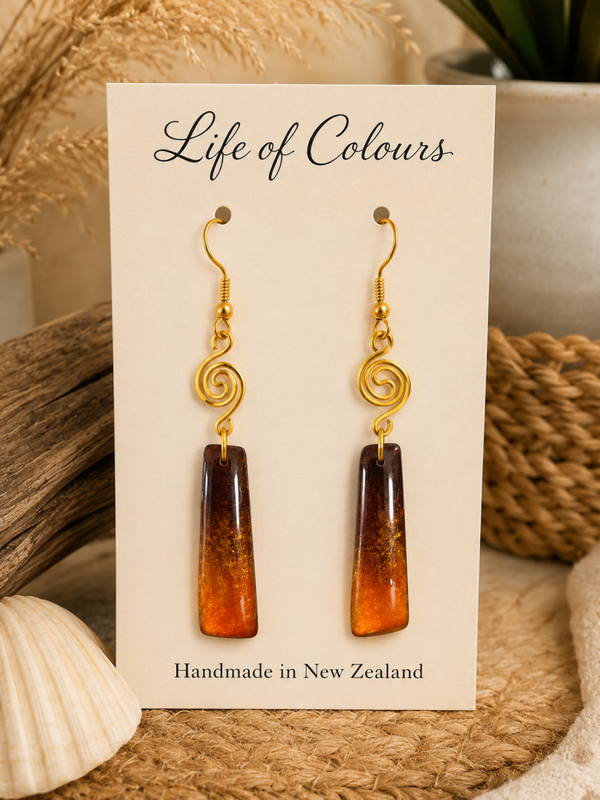 Orange Earth Earrings